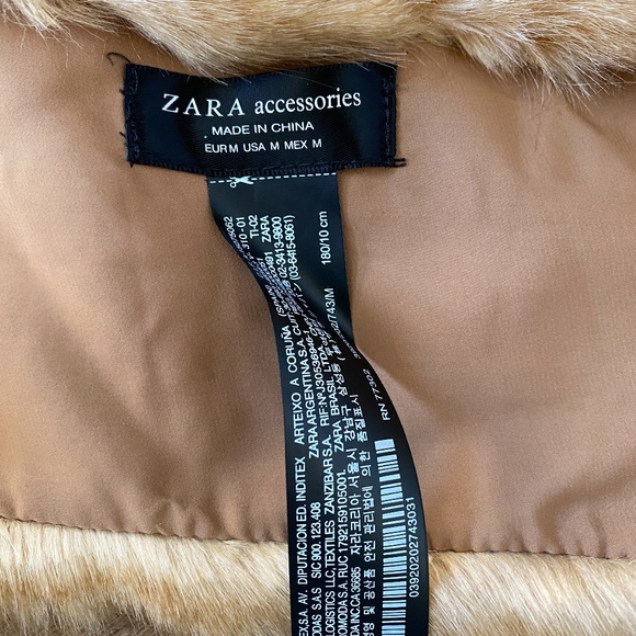 Zara Accessories Faux Fur Scarf Shawl Wrap - Picture 4 of 6